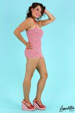 LegsUltra - Roxi in a Striped Dress